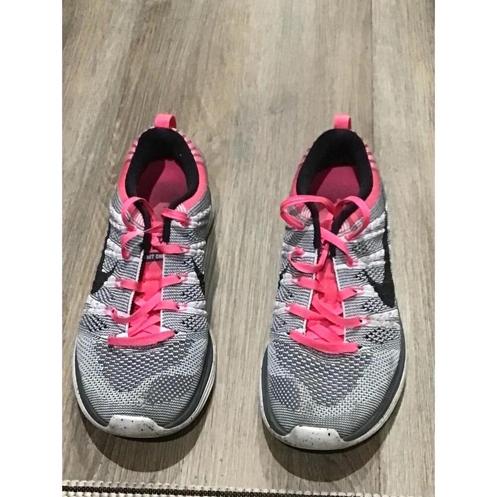 Nike Flyknit One+ Shoes Womens Size 6 Gray Pink Running Low Top Sneakers